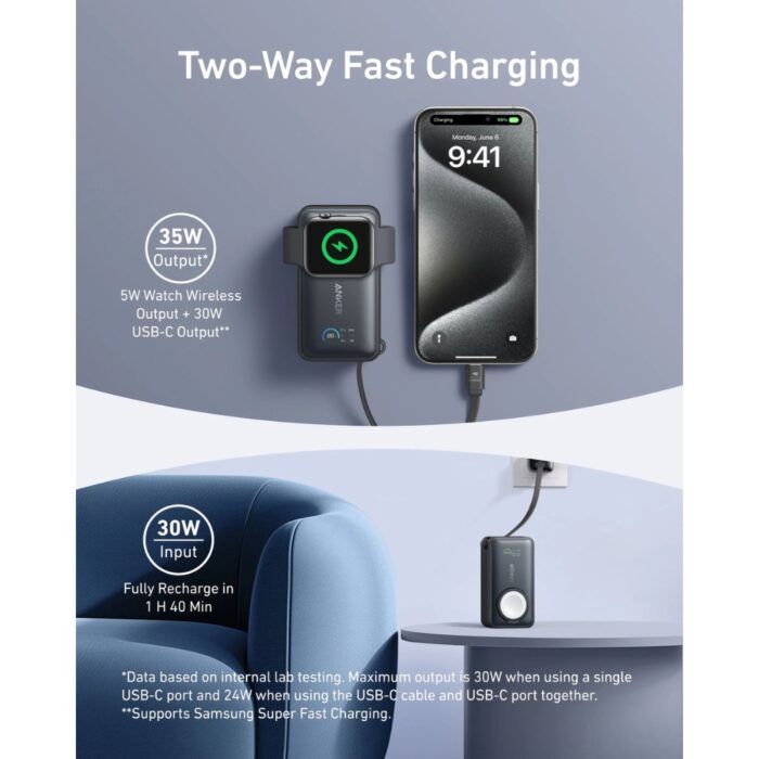 Anker MagGo Power Bank 10K 35W for Apple Watch - Image 5