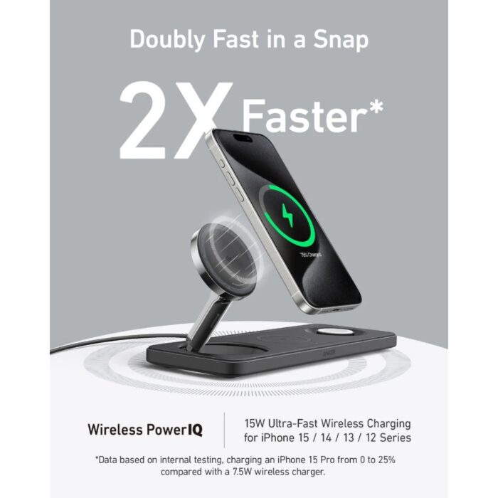 Anker MagGo Wireless Charging Station (3 in 1 Pad) - Image 2