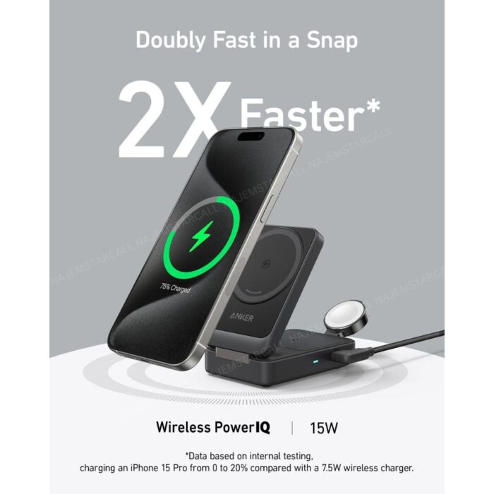 Anker MagGo Wireless Charging Station (Foldable 3-in-1) - Image 3