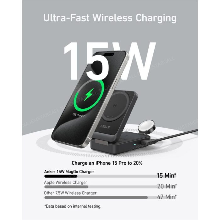 Anker MagGo Wireless Charging Station (Foldable 3-in-1) - Image 4