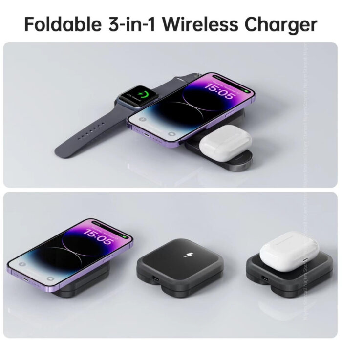 Budi Foldable Magnetic 3 in 1 Wireless Charger - Image 4