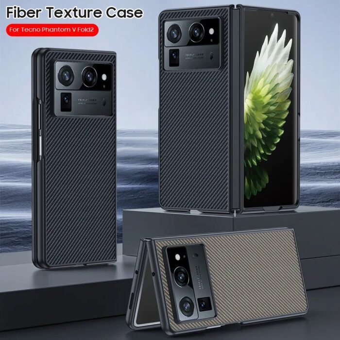 Carbon Fiber Texture Case for Tecno Phantom V Fold 2 - Image 2