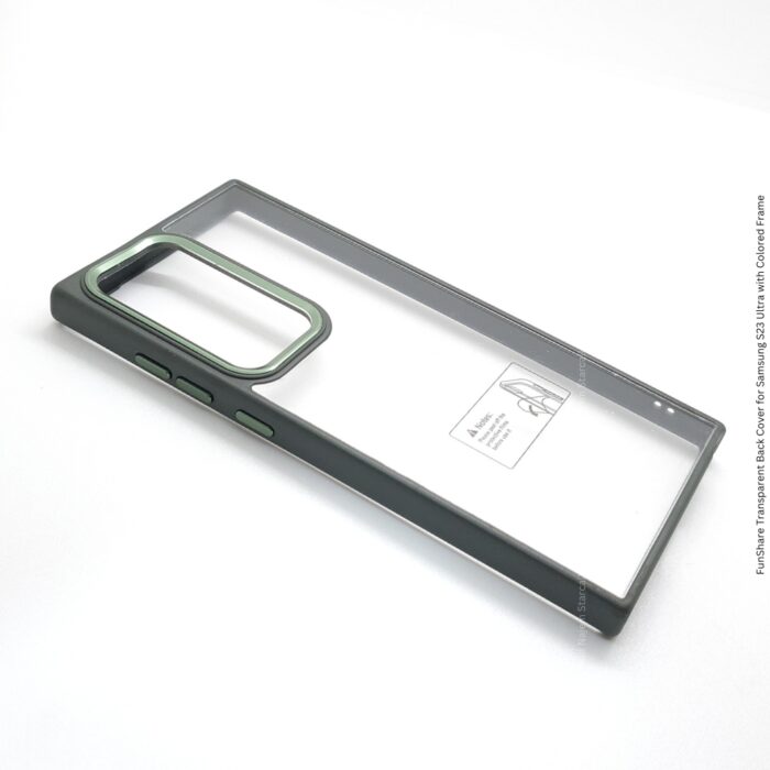 FunShare Transparent Back Cover for Samsung S23 Ultra with Colored Frame - Image 2