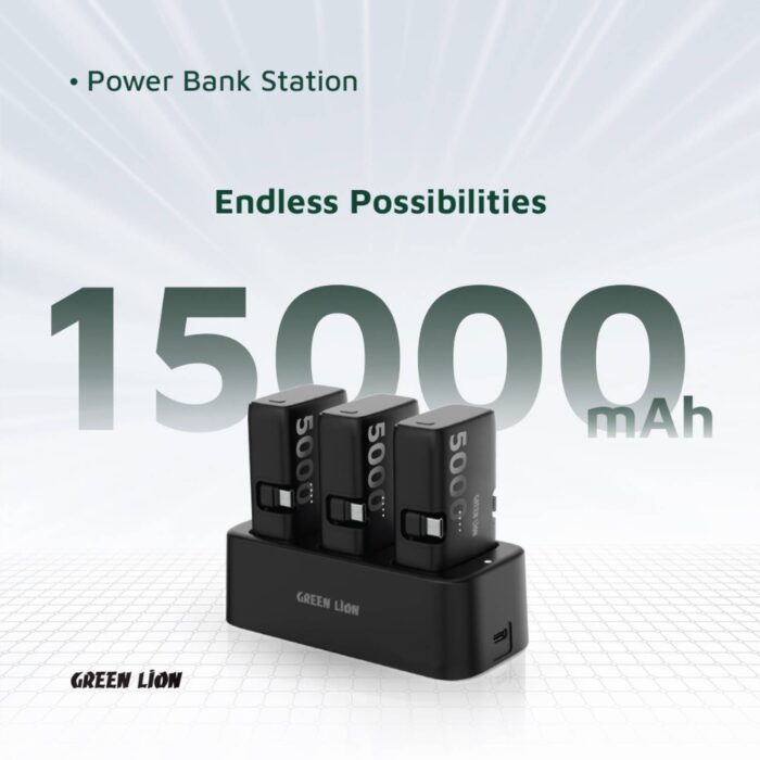 Green Lion 3 In 1 Power Bank Station - Image 3