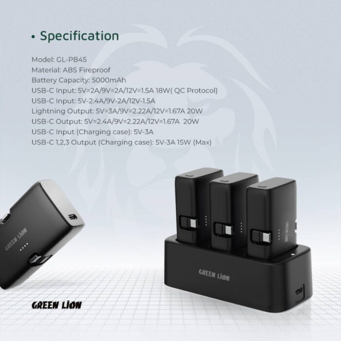 Green Lion 3 In 1 Power Bank Station - Image 6