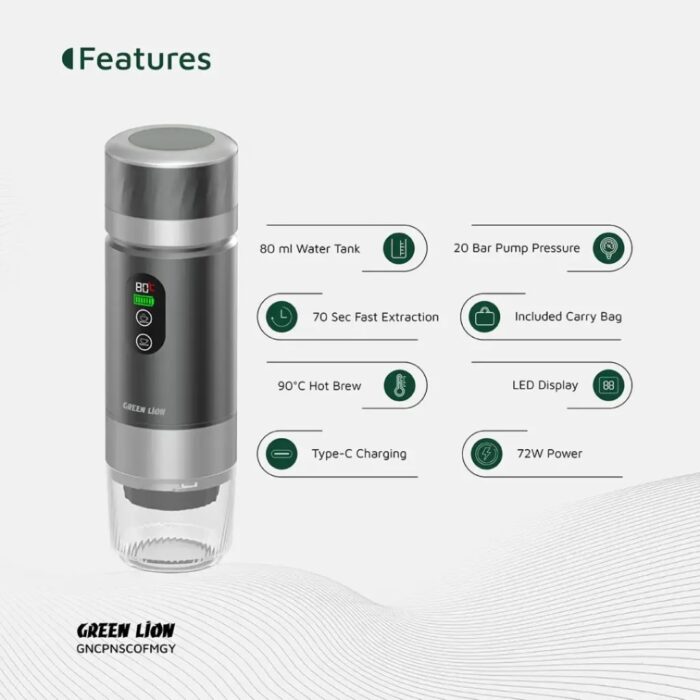 Green Lion Campinas Portable Coffee Maker 80mL - Image 5