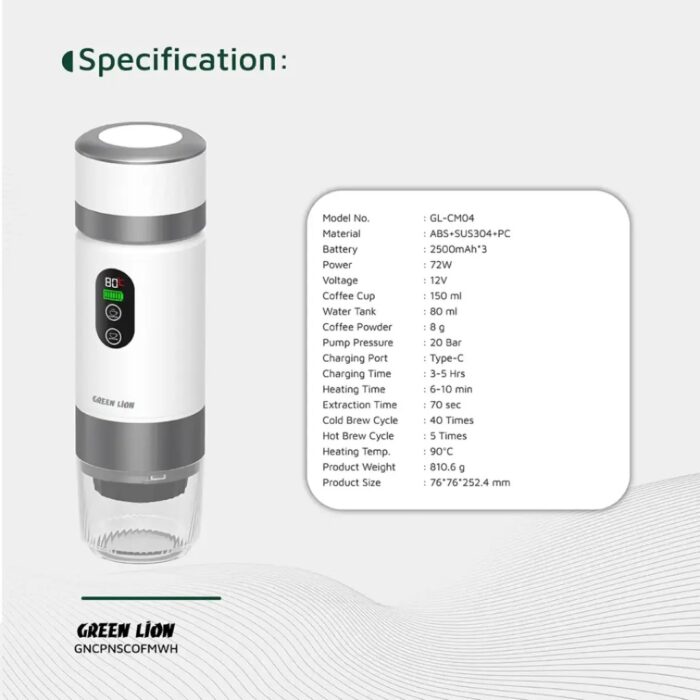 Green Lion Campinas Portable Coffee Maker 80mL - Image 16