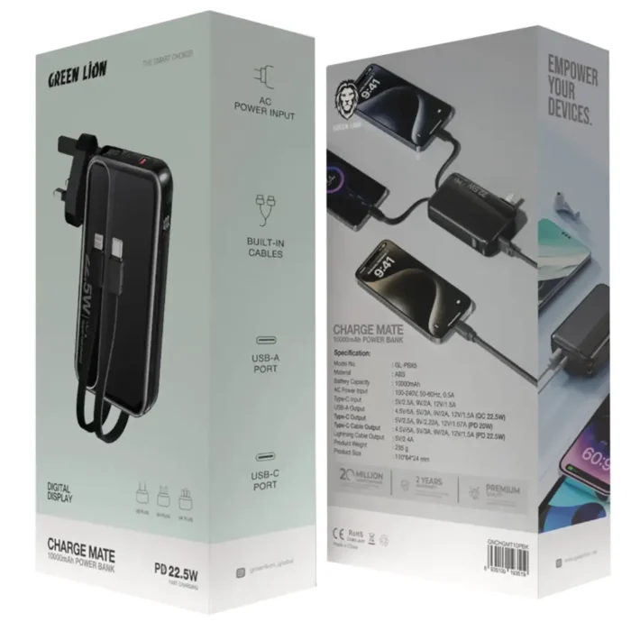 Green Lion Charge Mate Power Bank 10000mAh PD 22.5W - Image 4