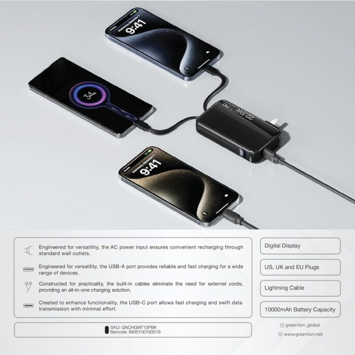 Green Lion Charge Mate Power Bank 10000mAh PD 22.5W - Image 3