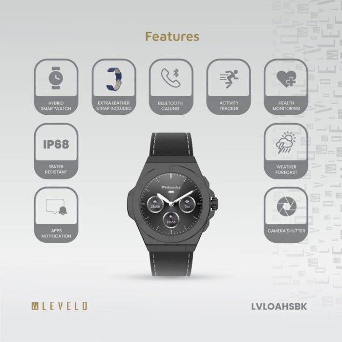 Levelo Oak Automatique Hybrid Smartwatch with Extra Strap - Image 3