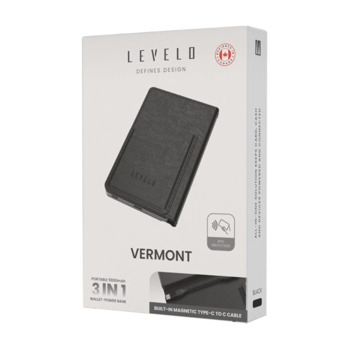 Levelo Vermont Portable 3 in 1 Wallet Power Bank - Image 4
