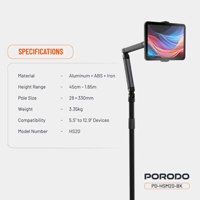 Porodo Phone & Tablet Floor Stand HS20 - Image 3