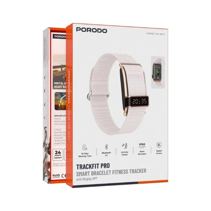 Porodo Trackfit Pro Smart Bracelet Fitness Tracker with Display App - Image 2