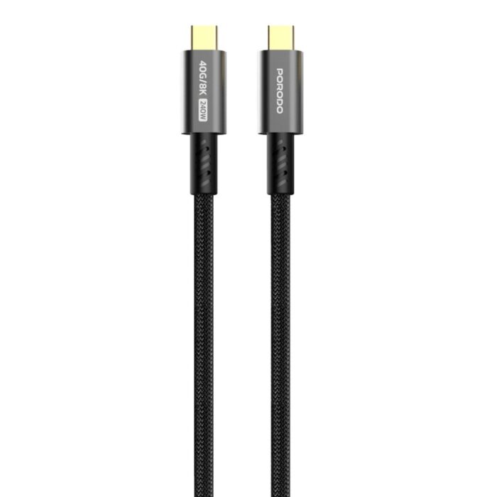 Porodo Woven TypeC-C Cable 240w 40gbps 8K 60hz - Image 2