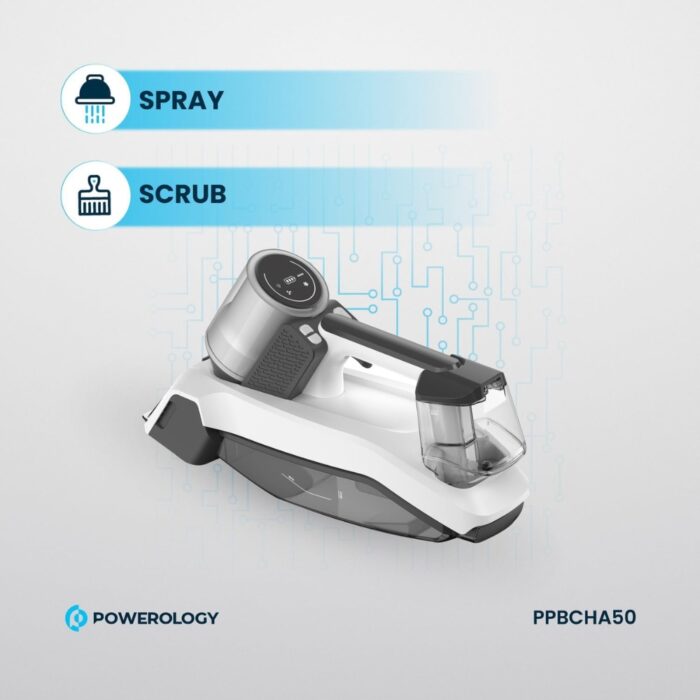 Powerology Cordless Spot Cleaner 60W - 8000Pa Suction and Water Spray - Image 4