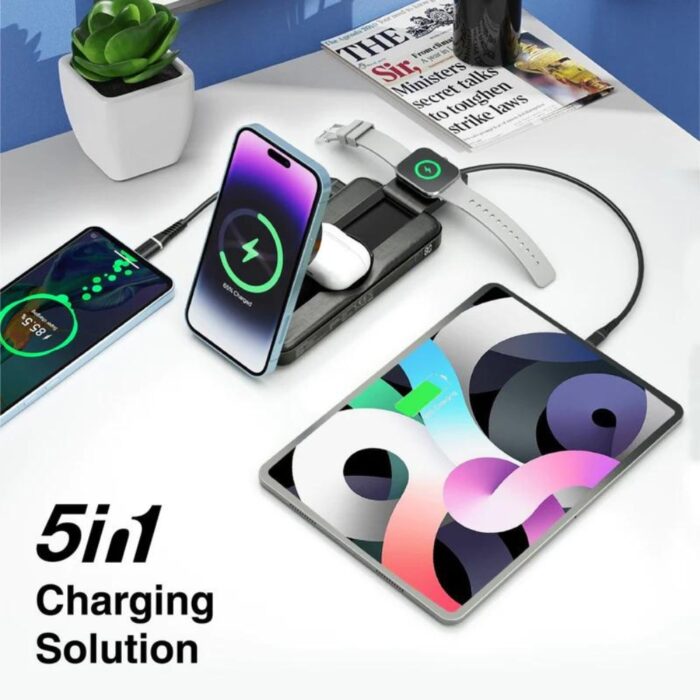 Promate 5 in 1 PowerPack Fold MagSafe Wireless Charger - Image 2