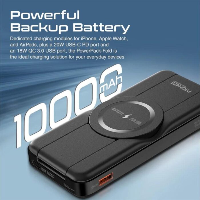 Promate 5 in 1 PowerPack Fold MagSafe Wireless Charger - Image 3