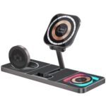 Promate AuraSlate-Trio Ultra-Slim Transparent 15W MagSafe Wireless Charging Station