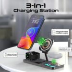 Promate AuraSlate-Trio Ultra-Slim Transparent 15W MagSafe Wireless Charging Station - Image 2