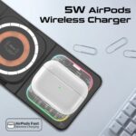 Promate AuraSlate-Trio Ultra-Slim Transparent 15W MagSafe Wireless Charging Station - Image 4