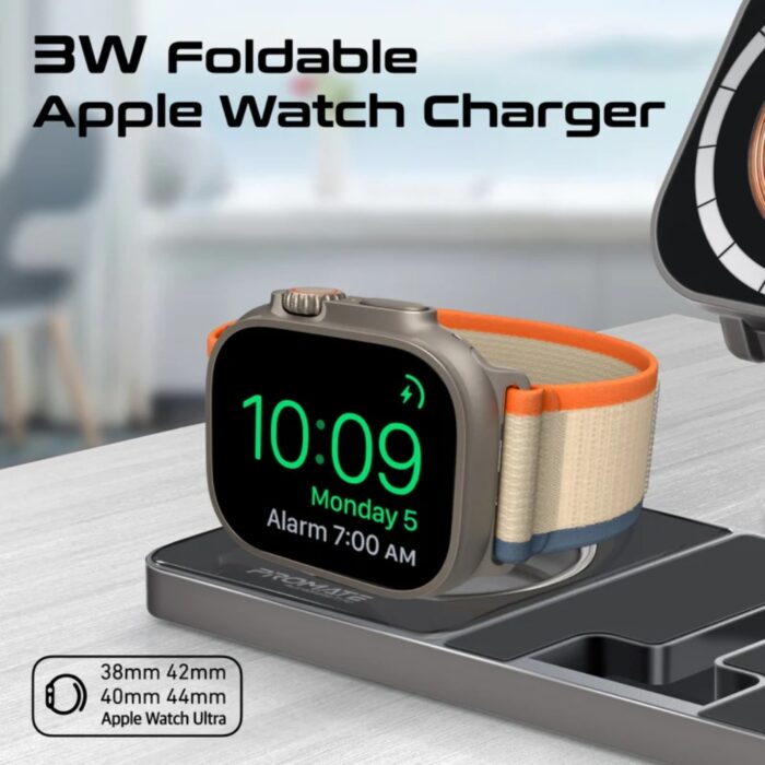 Promate AuraSlate-Trio Ultra-Slim Transparent 15W MagSafe Wireless Charging Station - Image 6