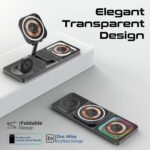 Promate AuraSlate-Trio Ultra-Slim Transparent 15W MagSafe Wireless Charging Station - Image 5