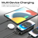 Promate AuraTorq-20 Ultra Slim 15W Wireless Charging Power Bank 20W PD and QC3.0 - Image 5