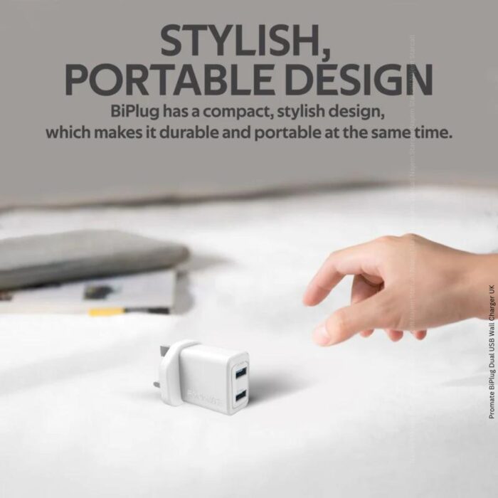 Promate BiPlug Dual USB Wall Charger UK - Image 4