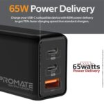 Promate GanPort 3 65PD 65W GaNFast Charging Adapter - Image 3