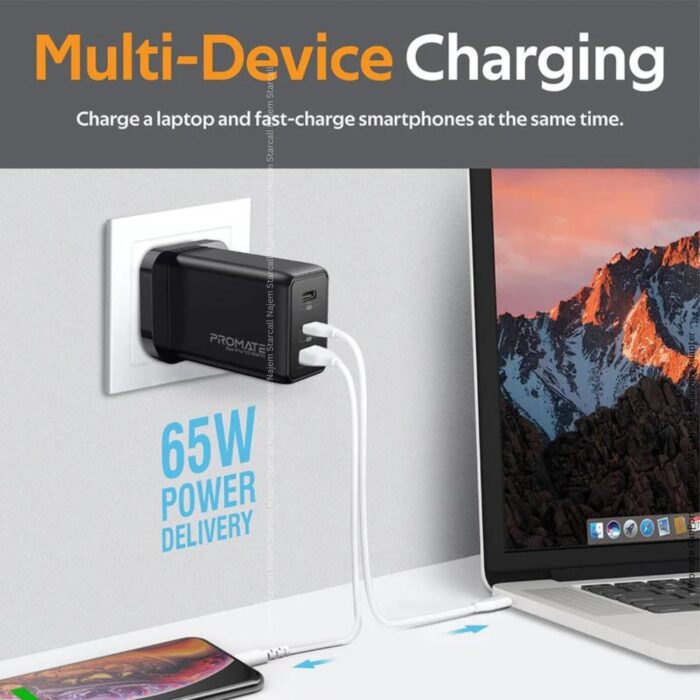 Promate GanPort 3 65PD 65W GaNFast Charging Adapter - Image 5