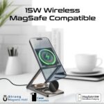 Promate LucidFold-Trio Ultra-Slim Transparent Foldable 15W MagSafe Charging Station - Image 3