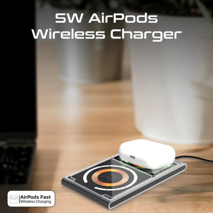 Promate LucidFold-Trio Ultra-Slim Transparent Foldable 15W MagSafe Charging Station - Image 4