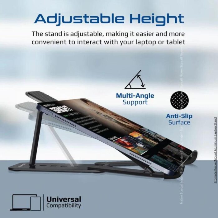 Promate PocketMount Aluminum Laptop Stand - Image 2