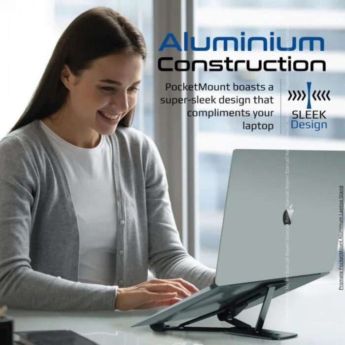 Promate PocketMount Aluminum Laptop Stand - Image 3