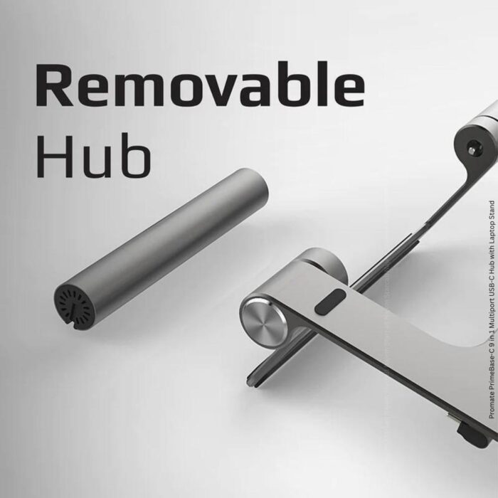 Promate PrimeBase-C 9 in 1 Multiport USB-C Hub with Laptop Stand - Image 4