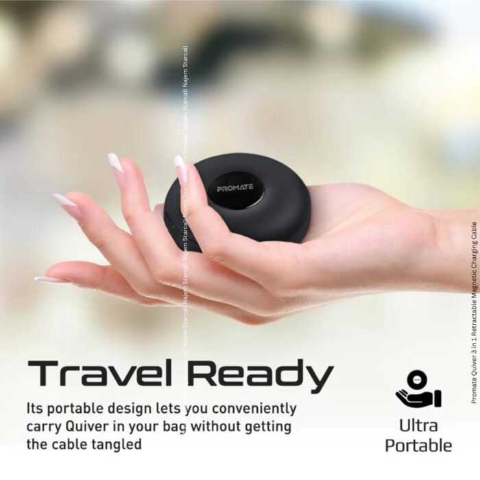 Promate Quiver 3 in 1 Retractable Magnetic Charging Cable - Image 4