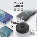 Promate Quiver 3 in 1 Retractable Magnetic Charging Cable - Image 3