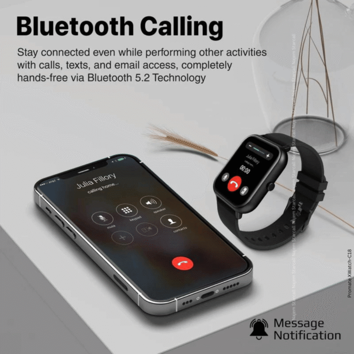 Promate XWatch-C18 Smartwatch with Wireless BT Calling - Image 10