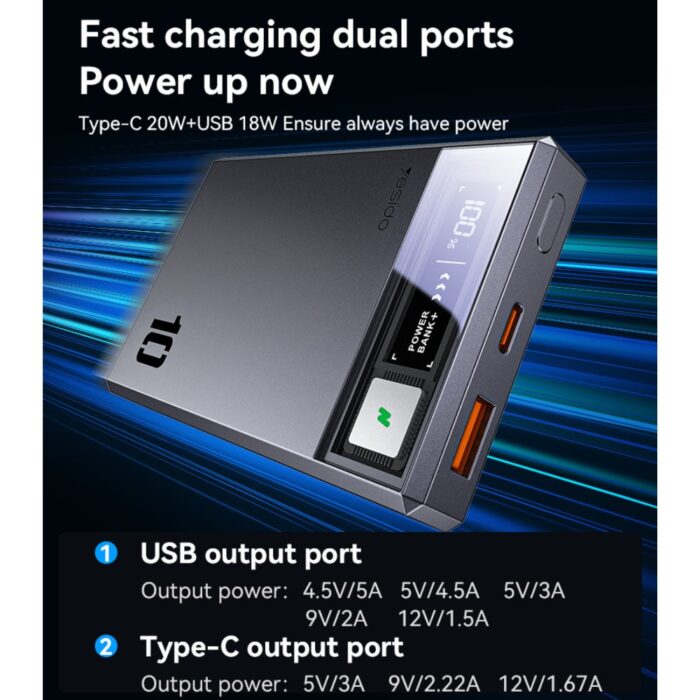 Yesido 10000mAh PD20W Magnetic Wireless Power Bank YP61 - Image 5