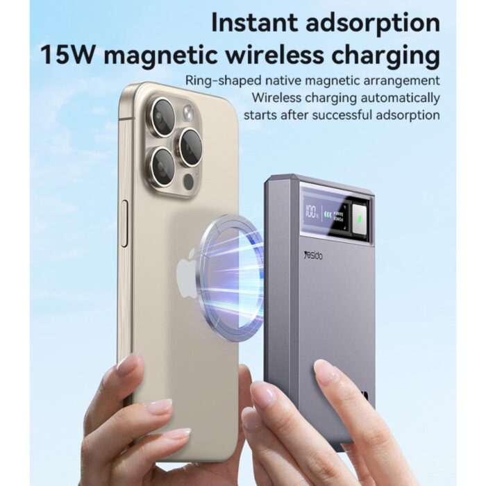 Yesido 10000mAh PD20W Magnetic Wireless Power Bank YP61 - Image 4