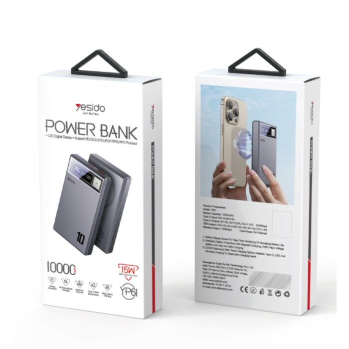 Yesido 10000mAh PD20W Magnetic Wireless Power Bank YP61 - Image 10