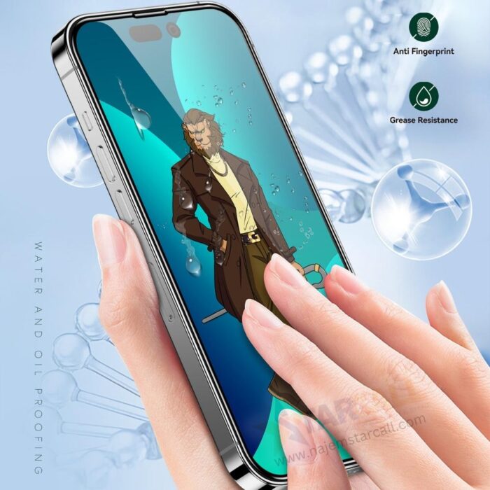 iPhone 14 Pro Green Lion 3D Curved Pro 9H Tempered Glass - Image 2