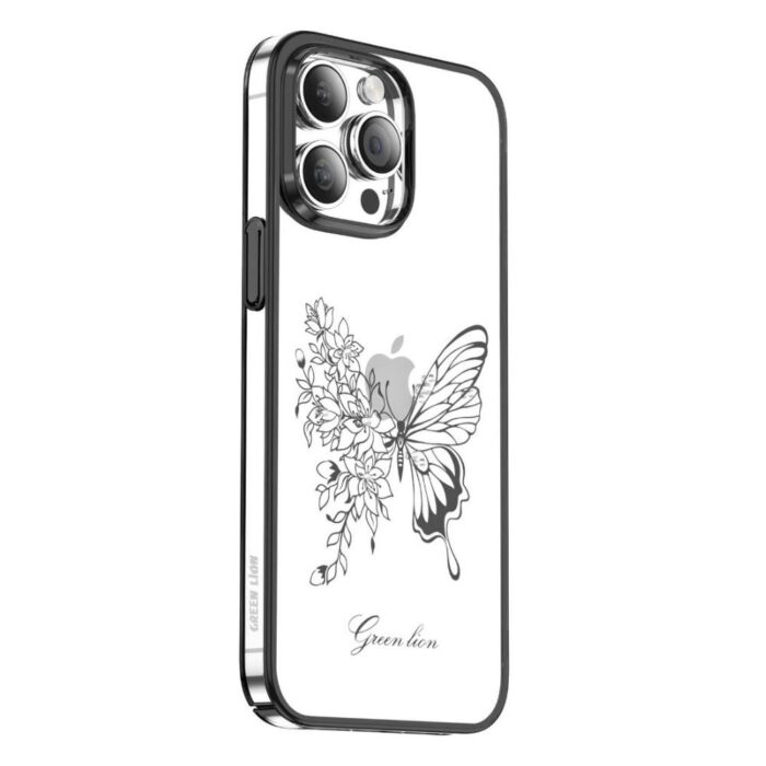 iPhone 14 Pro Max Green Lion Nature 2 Butterfly Case - Image 2