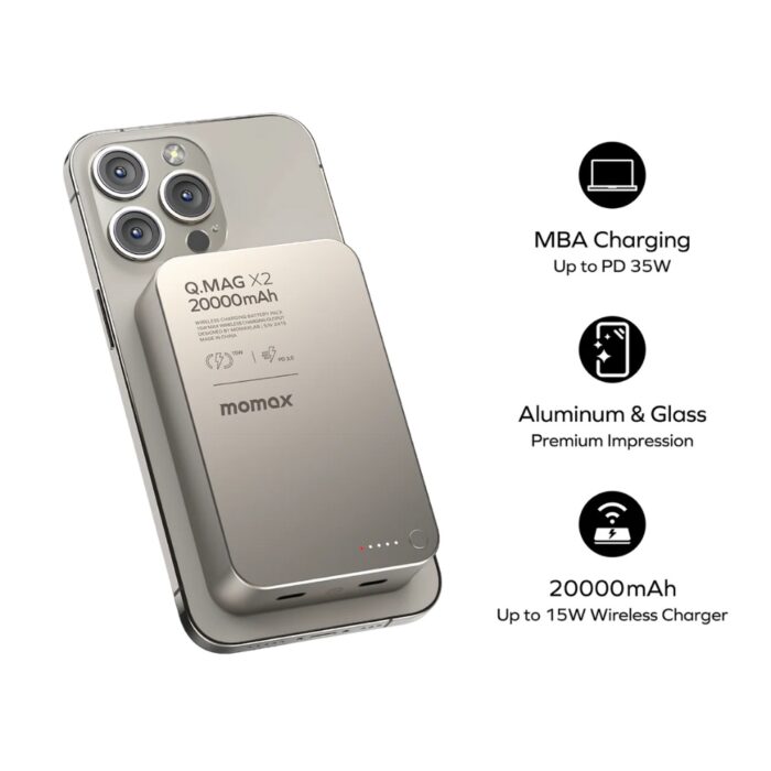 momax Q Mag X2 (Gen 2) Magnetic Wireless Battery Pack 20000mAh - Image 3