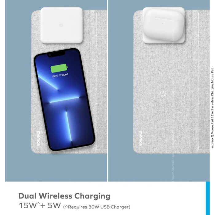 momax Q Mouse Pad 3 2 in 1 Wireless Charging Mouse Pad - Image 6