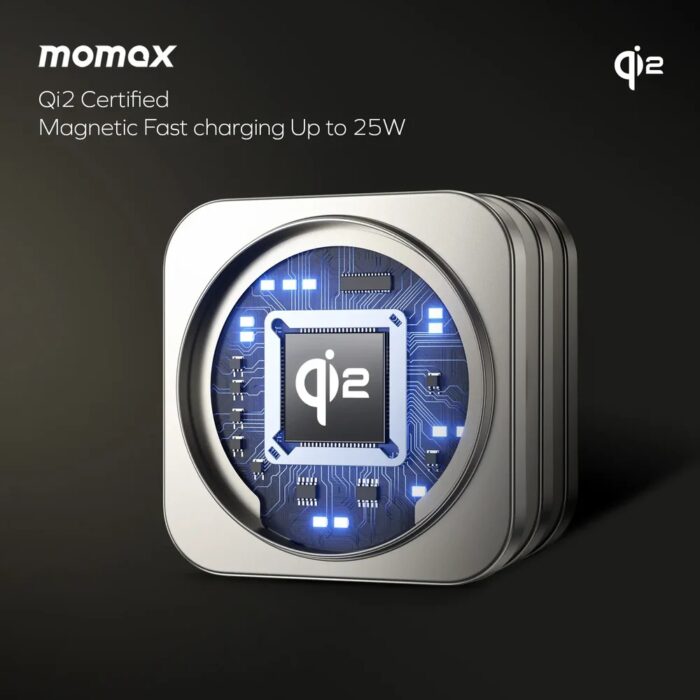 momax Q2.Mag Go 25W Qi2 3-in-1 Magnetic Wireless Charging Stand - Image 8