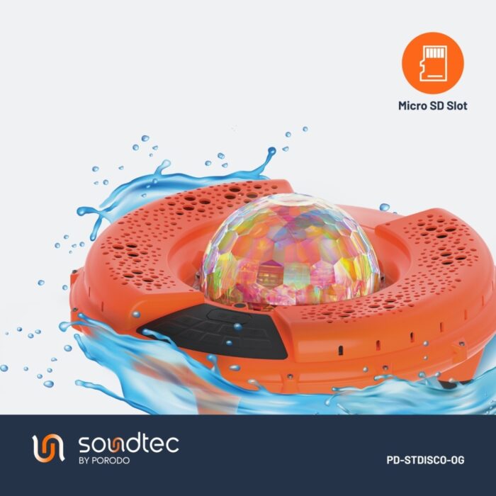 Porodo Soundtec Disco LED Light Floating Waterproof Speaker - Image 4