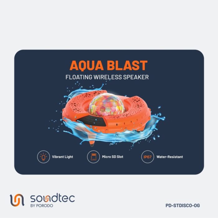 Porodo Soundtec Disco LED Light Floating Waterproof Speaker - Image 6