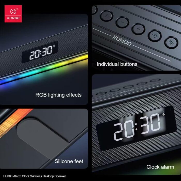 XUNDD SP008 Wireless Desktop Speaker With Clock - Image 4