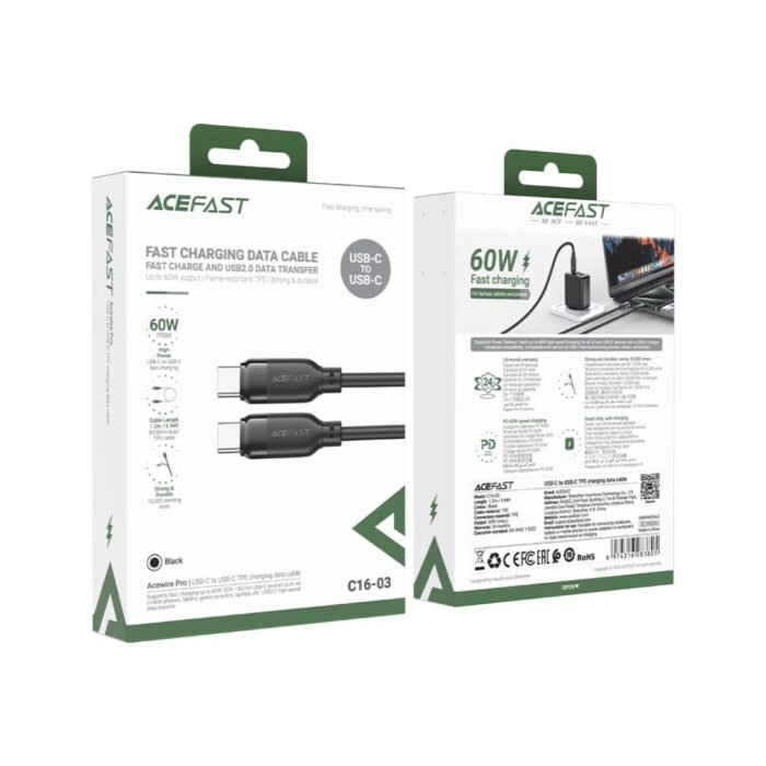 ACEFAST Charging Data Cable C16-03 USB-C to USB-C 60W - Image 6